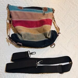 Multicolor Canvas Shoulder Bag